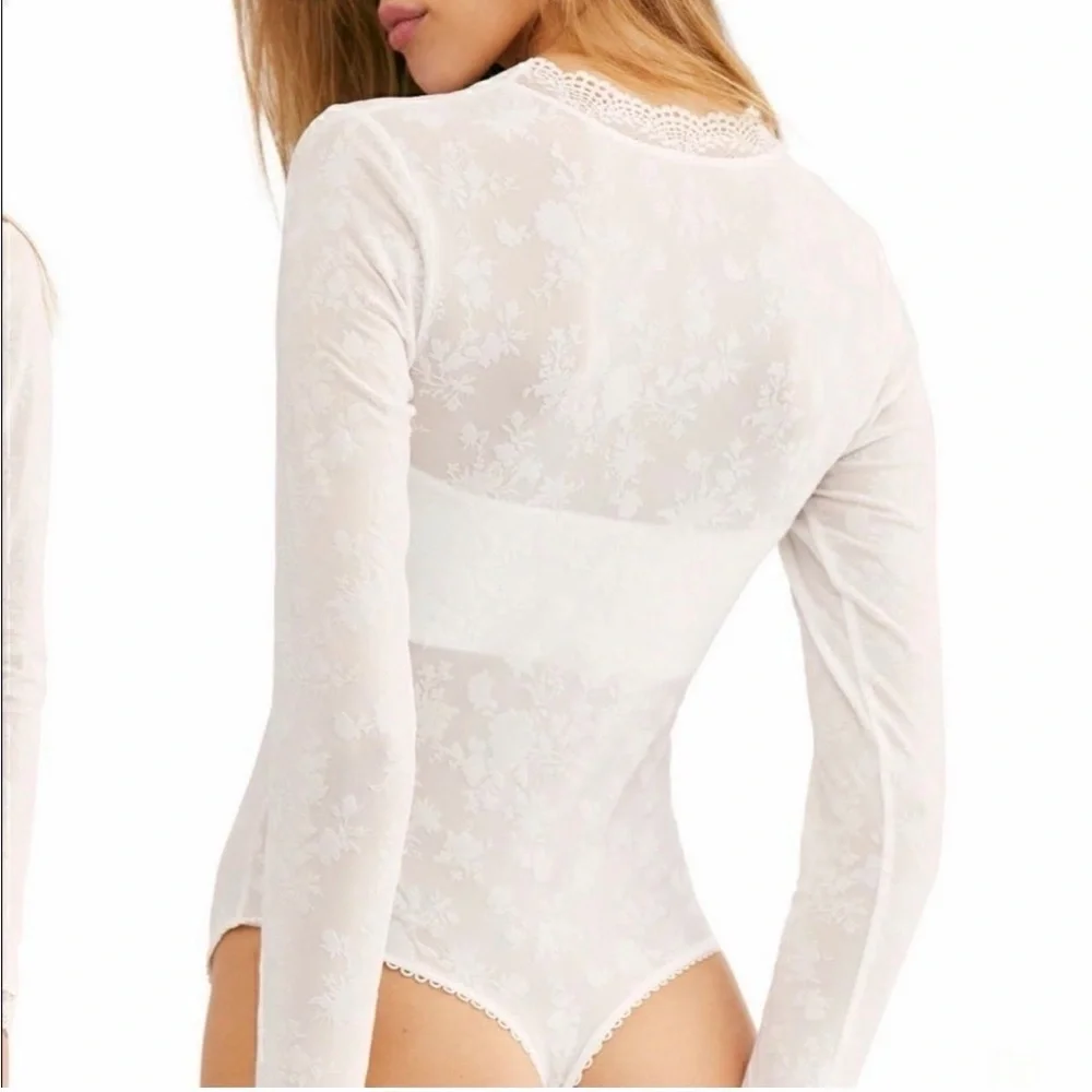 NWT Free People “Babes in Bandeau” Mesh Bodysuit